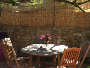 terrasse sous la glycine