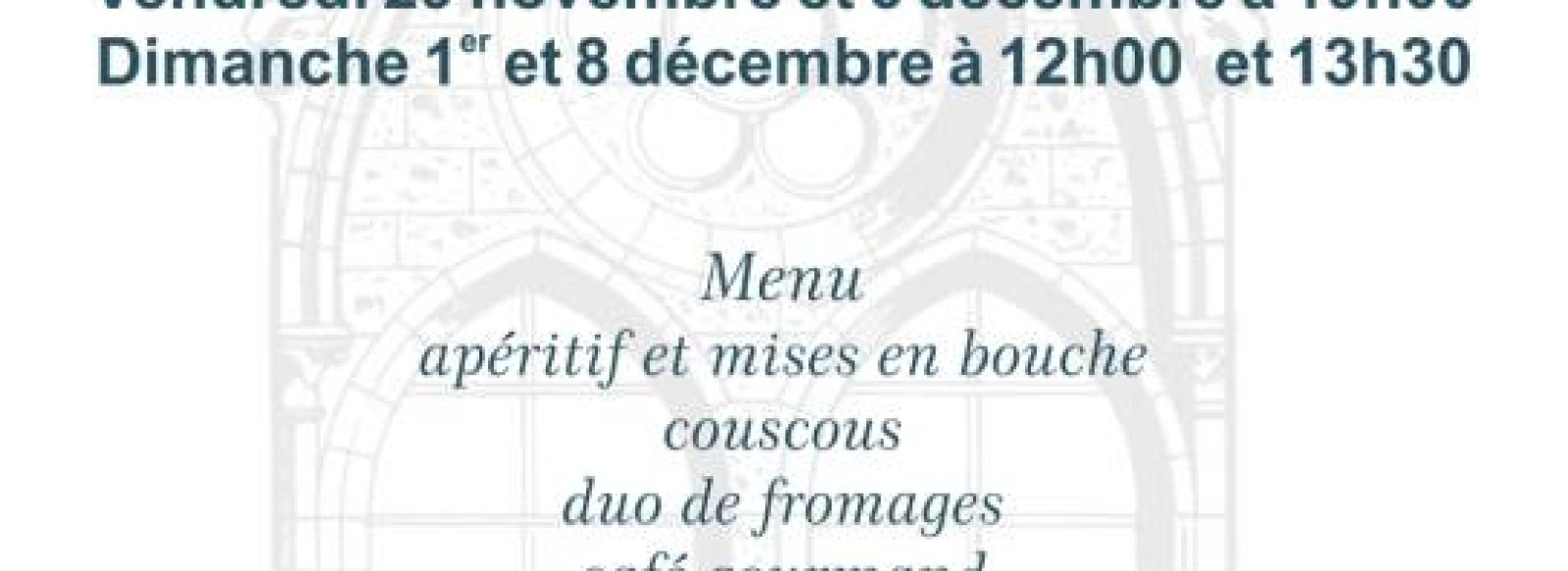 REPAS AUX CHANDELLES a la Foire de Noel de l'Abbaye de Maillezais