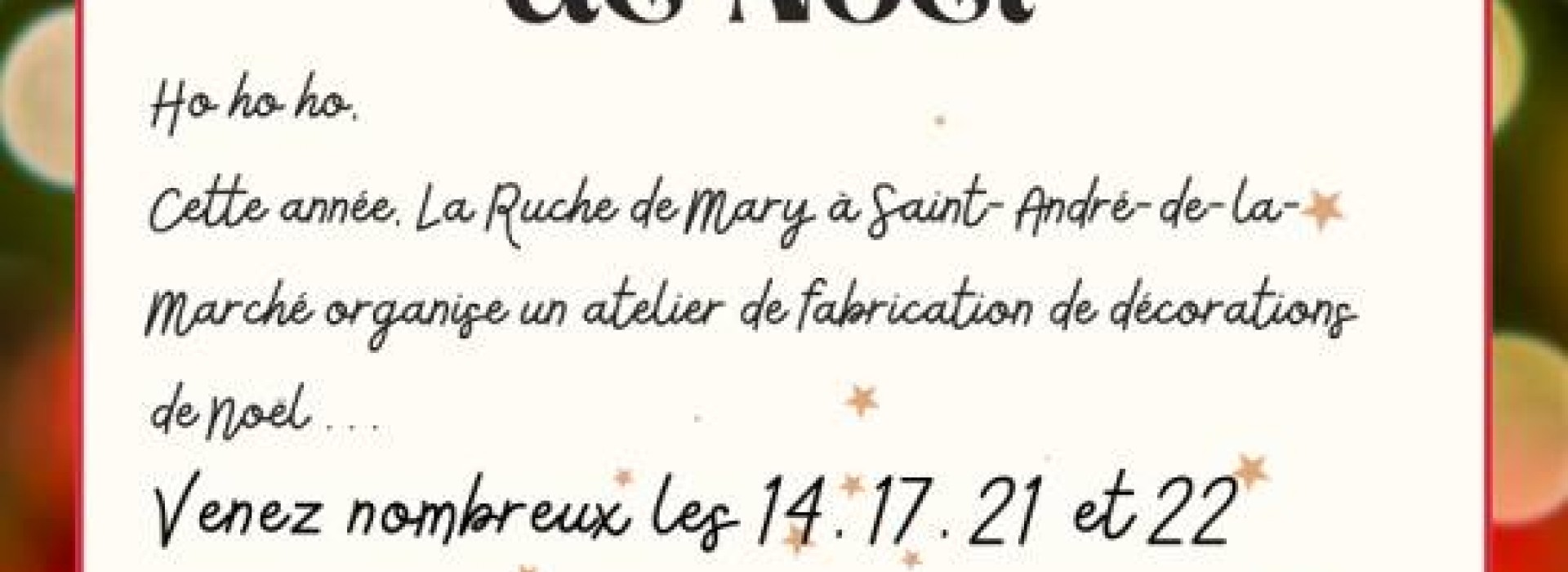 FABRICATION DE DECORATION DE NOEL A LA RUCHE DE MARY: Fiestas y grandes